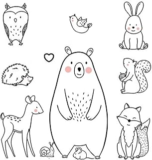 DEKOSH Nursery Wall Decals of Animals | Peel & Stick Large Size Unisex Jungle Wall Stickers for Kids Playroom, Baby - Image 1