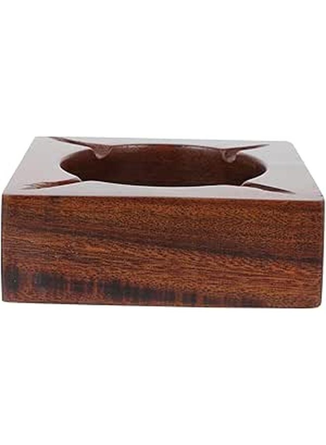 Solid Wood Ashtray for Indoor and Outdoor Use Cigarette Ash Holder Storage Case Home Decor - Image 1
