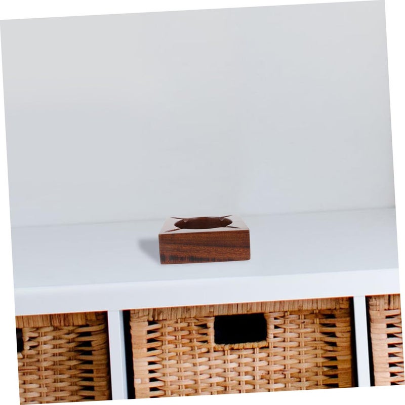 Solid Wood Ashtray for Indoor and Outdoor Use Cigarette Ash Holder Storage Case Home Decor - Image 5