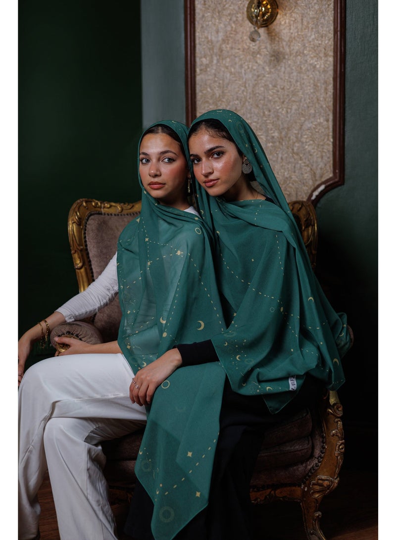 Lavezzi Printed Ramadan Soft Chiffon Crepe Hijab Scarf for Women - For Ramadan Nights and Gatherings - Image 3