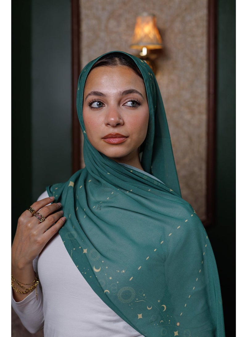 Lavezzi Printed Ramadan Soft Chiffon Crepe Hijab Scarf for Women - For Ramadan Nights and Gatherings - Image 1
