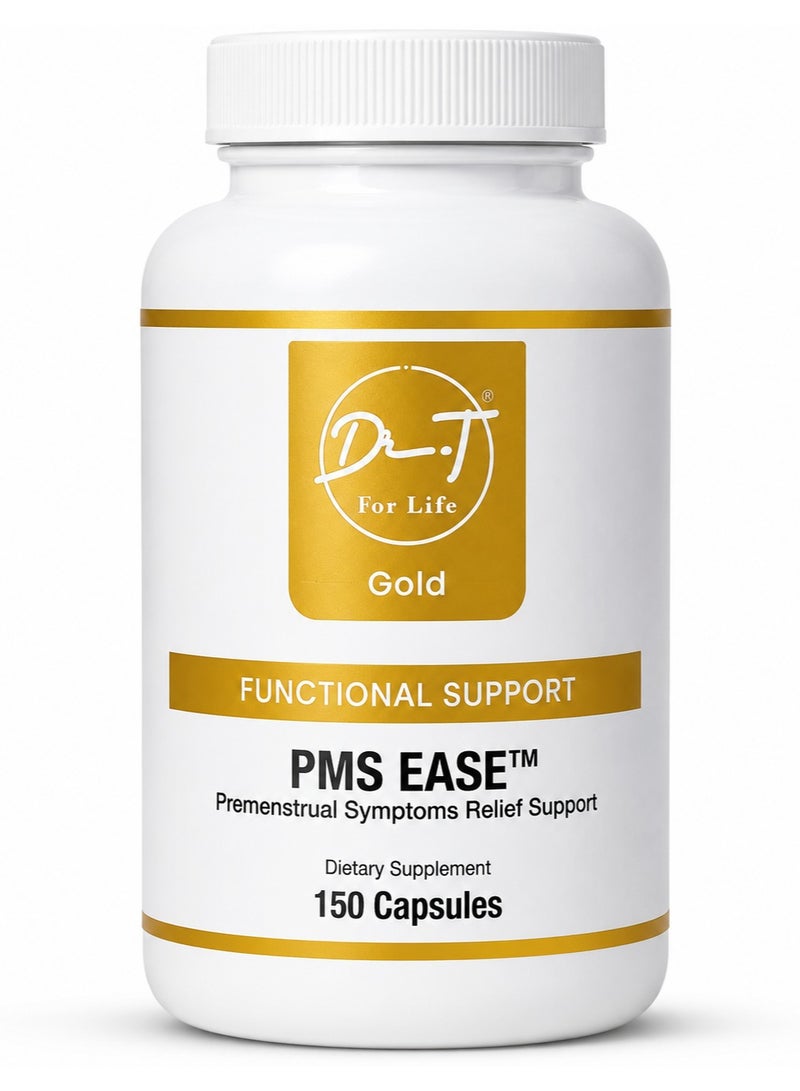 Dr.T for Life® د. تي فور لايف® PMS Ease™ مكمل غذائي لدعم التوازن الهرموني للنساء | لدعم تخفيف أعراض ما قبل الدورة الشهرية وتقلبات المزاج والتقلصات والانتفاخ | 150 كبسولة - Image 1