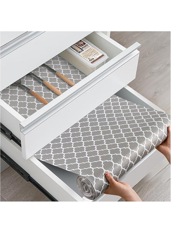 الأدراج & رفوف الخطوط الملاحية المنتظمة 44 * 300cm ، غير زلة مطبخ مجلس الوزراء الخطوط الملاحية المنتظمة غير لزجة سميكة مضادة للانزلاق للماء قابل للغسل وسادة حماية خزانة خزانة خزانة الحمام ، رمادي - Image 1