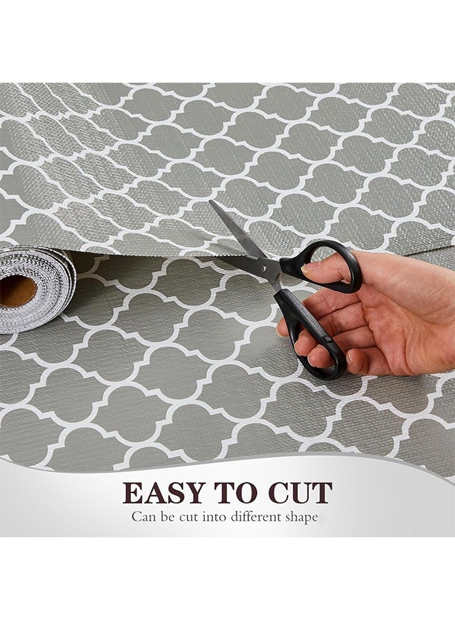 الأدراج & رفوف الخطوط الملاحية المنتظمة 44 * 300cm ، غير زلة مطبخ مجلس الوزراء الخطوط الملاحية المنتظمة غير لزجة سميكة مضادة للانزلاق للماء قابل للغسل وسادة حماية خزانة خزانة خزانة الحمام ، رمادي - Image 3