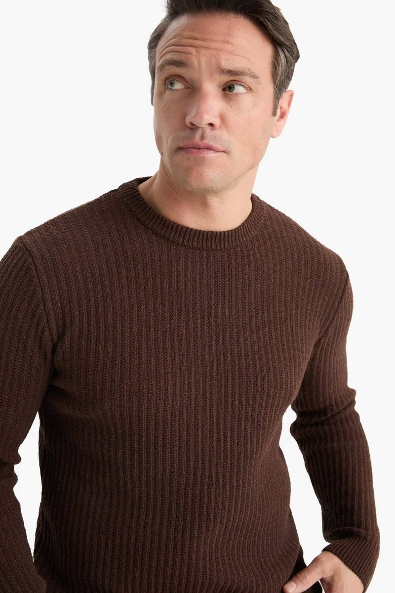 ديفاكتو Standard Fit Crew Neck Knitwear Pullover
