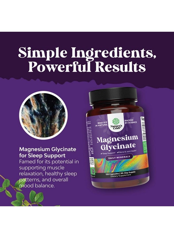 Natures Craft Pure Magnesium Glycinate 400mg Per Serving - Vegan High Absorption Chelated Magnesium Capsules for Women & Men 400mg for Mood Sleep and Relaxation Support - 30 Servings - Image 4