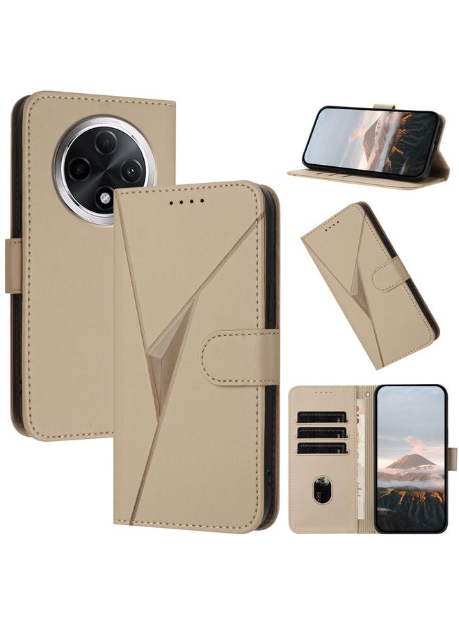 اس-توب جراب هاتف Redmi A3 Pro مصنوع من الجلد بتصميم مثلث مع مشبك - Image 1