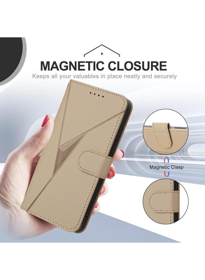 اس-توب جراب هاتف Redmi A3 Pro مصنوع من الجلد بتصميم مثلث مع مشبك - Image 5