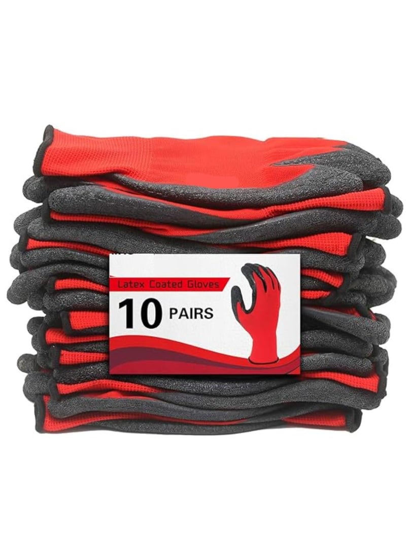 WISHPOOL - WISHPOOL Crinkle Latex Coated Anti Cut Heat Resistant Work Glove for Construction Industrial Kitchen Gardening Gloves - Image 1