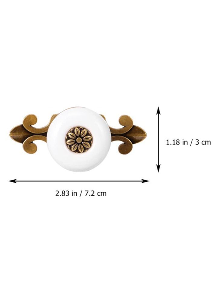 Y&D SYOSI Vintage Ceramic Knobs for Cabinets Flower Drawer Door Pull Handles Dressing Table Dresser Handle Garden Modern Style Decorative Furniture Replacement Home Accessories 4Pcs  - Image 5
