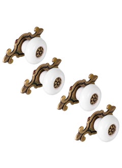 Y&D SYOSI Vintage Ceramic Knobs for Cabinets Flower Drawer Door Pull Handles Dressing Table Dresser Handle Garden Modern Style Decorative Furniture Replacement Home Accessories 4Pcs  - Image 1