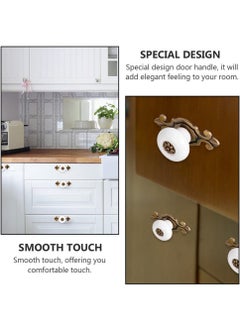 Y&D SYOSI Vintage Ceramic Knobs for Cabinets Flower Drawer Door Pull Handles Dressing Table Dresser Handle Garden Modern Style Decorative Furniture Replacement Home Accessories 4Pcs  - Image 2