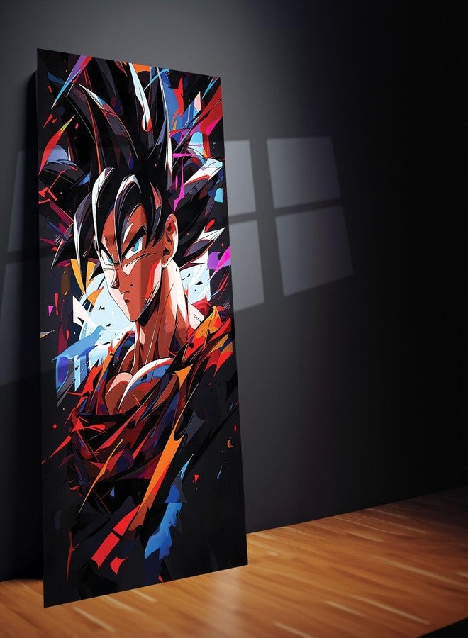 TURTLEWINGS | Saiyan Hero Cosmic Anime/Space Battle Anime Dashing Look Metal Print | HD Metal Wall Arts | Posters Frames (12 * 8 inches) - Image 2