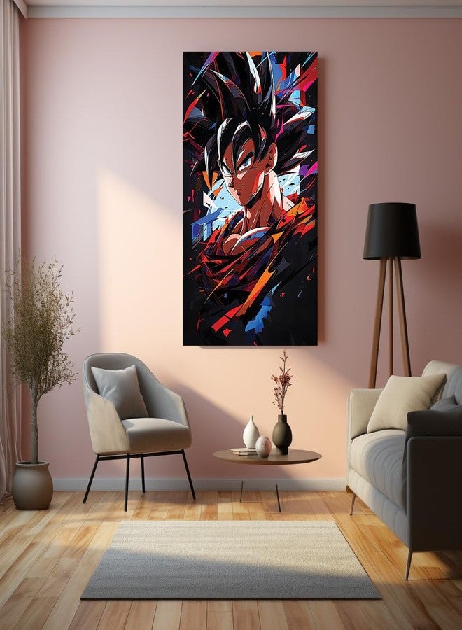TURTLEWINGS | Saiyan Hero Cosmic Anime/Space Battle Anime Dashing Look Metal Print | HD Metal Wall Arts | Posters Frames (12 * 8 inches) - Image 3