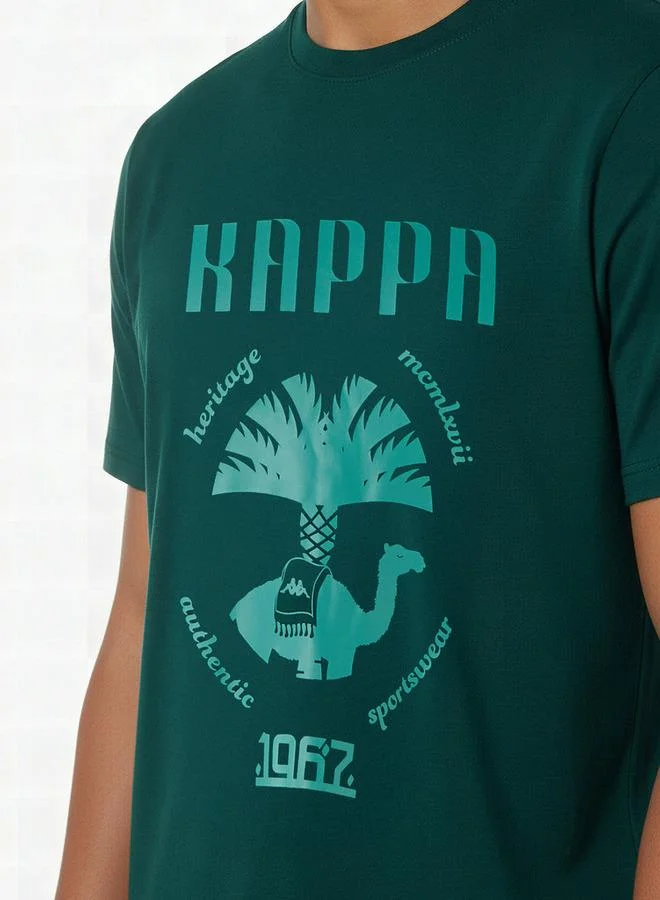 Kappa GREEN Kappa Men Logo Print T shirt for Men | Best Price UAE
