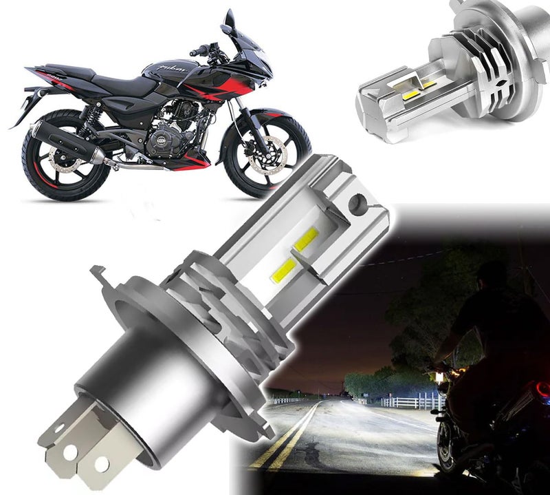 Auto Pearl V3 LED Headlight Bulbs Hi/Low Beam Fits for Vehicle H4 Compatible with Pulsar 220 F (Pack of 1) - Image 1