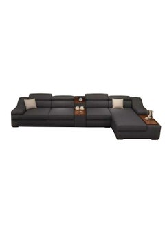 Homzmart Swedish Wood and Linen L-Shape Sofa - Grey  - Image 4