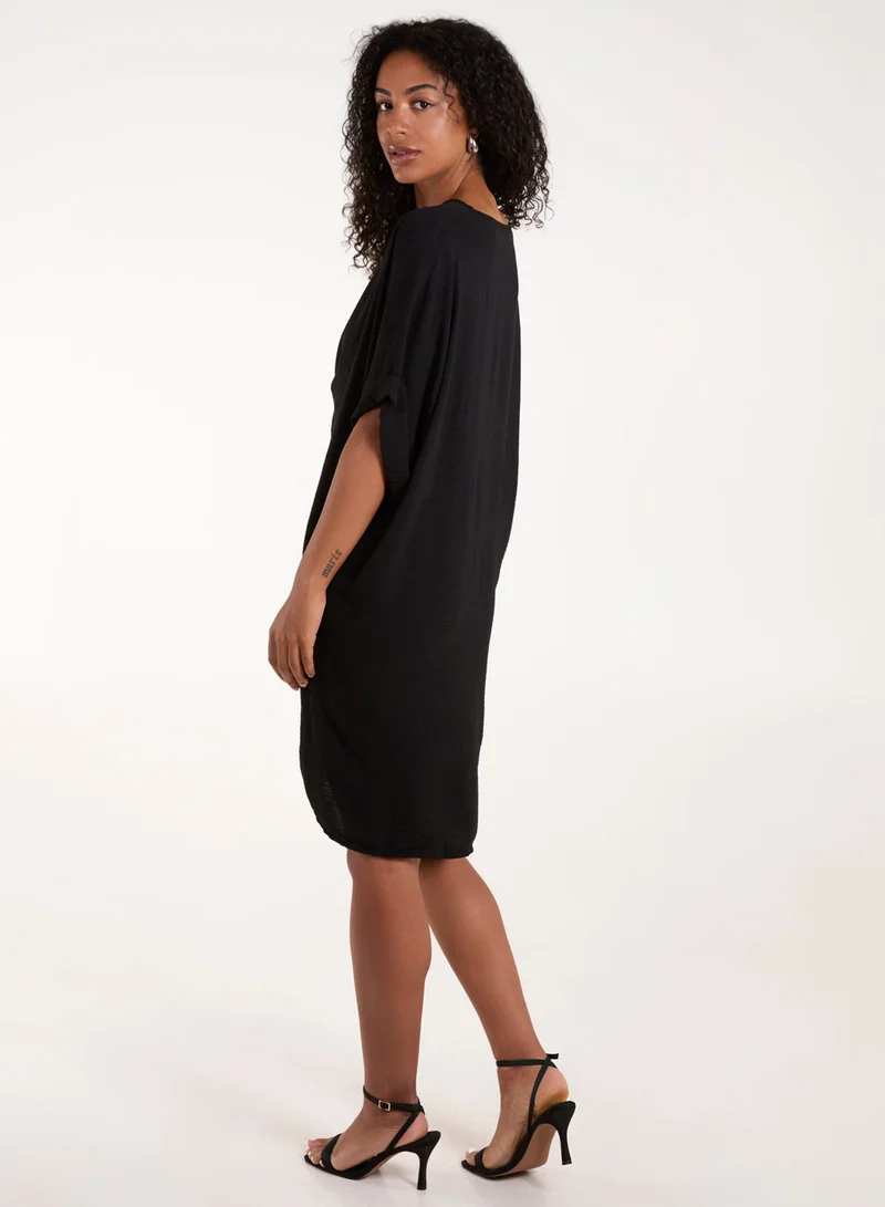 Blue Vanilla Twist Front Midi Dress