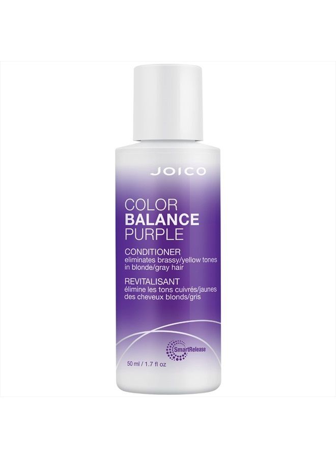 JOICO Color Balance Purple Conditioner | For Cool Blonde, Gray Hair | Eliminate Brassy Yellow Tones | Boost Color Vibrancy & Shine | UV Protection | With Rosehip Oil & Green Tea Extract | 1.7 Fl Oz - Image 1