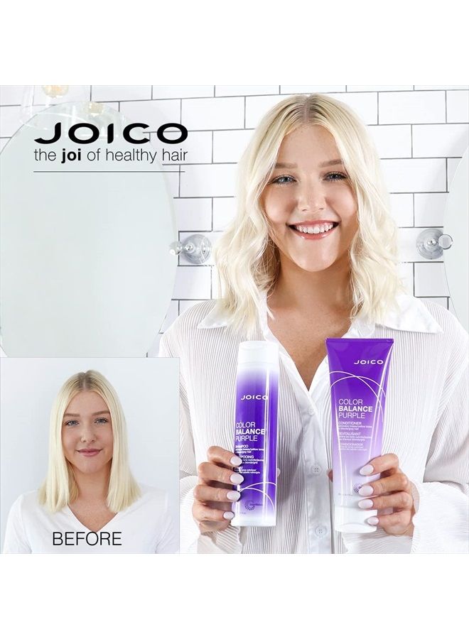 JOICO Color Balance Purple Conditioner | For Cool Blonde, Gray Hair | Eliminate Brassy Yellow Tones | Boost Color Vibrancy & Shine | UV Protection | With Rosehip Oil & Green Tea Extract | 1.7 Fl Oz - Image 2
