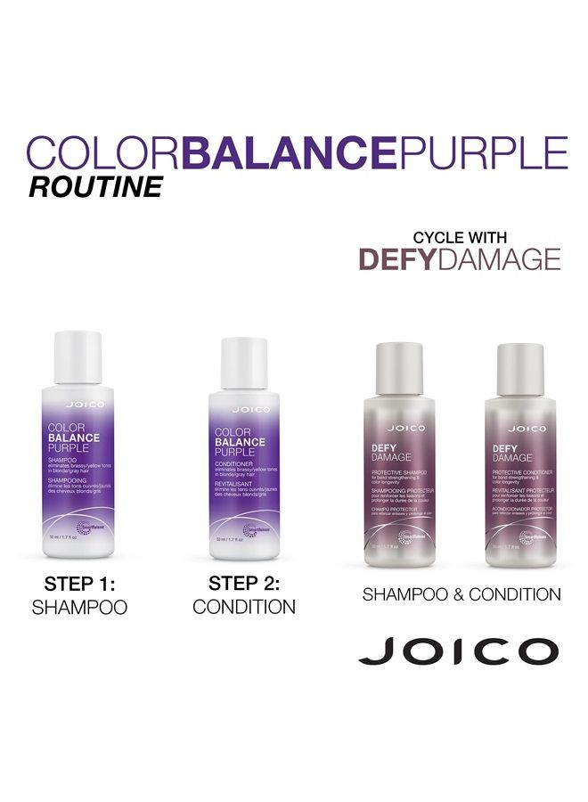 JOICO Color Balance Purple Conditioner | For Cool Blonde, Gray Hair | Eliminate Brassy Yellow Tones | Boost Color Vibrancy & Shine | UV Protection | With Rosehip Oil & Green Tea Extract | 1.7 Fl Oz - Image 5
