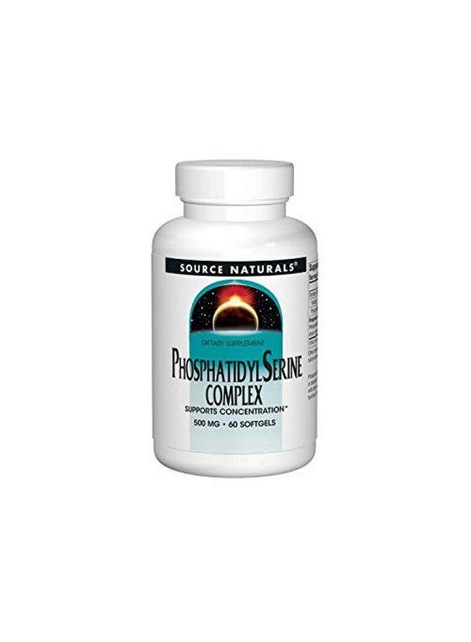 Source Naturals مكمل إنزيم فوسفاتيديل سيرين المعقد 500 ملغ 100% نقي 60 كبسولة لينة - Image 1