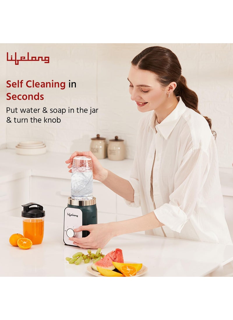 Lifelong Lifelong Nutri Blender for Smoothies and Juices 500 Watts with 2 Jars - 100% Copper Motor Mixer Grinder, Blender & Smoothie Maker for Kitchen - Blender for Fruits & Vegetables - Stainless Steel Blades  - Image 4