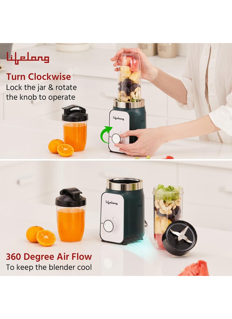 Lifelong Lifelong Nutri Blender for Smoothies and Juices 500 Watts with 2 Jars - 100% Copper Motor Mixer Grinder, Blender & Smoothie Maker for Kitchen - Blender for Fruits & Vegetables - Stainless Steel Blades  - Image 5