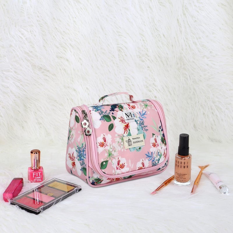 NFI essentials Multifunctional Cosmetic Bag with Hook for Travel Make up Organiser Storage Cosmetic Pouch Vanity Bag for Ladies - Image 3