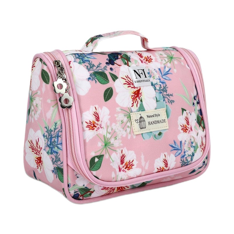 NFI essentials Multifunctional Cosmetic Bag with Hook for Travel Make up Organiser Storage Cosmetic Pouch Vanity Bag for Ladies - Image 1