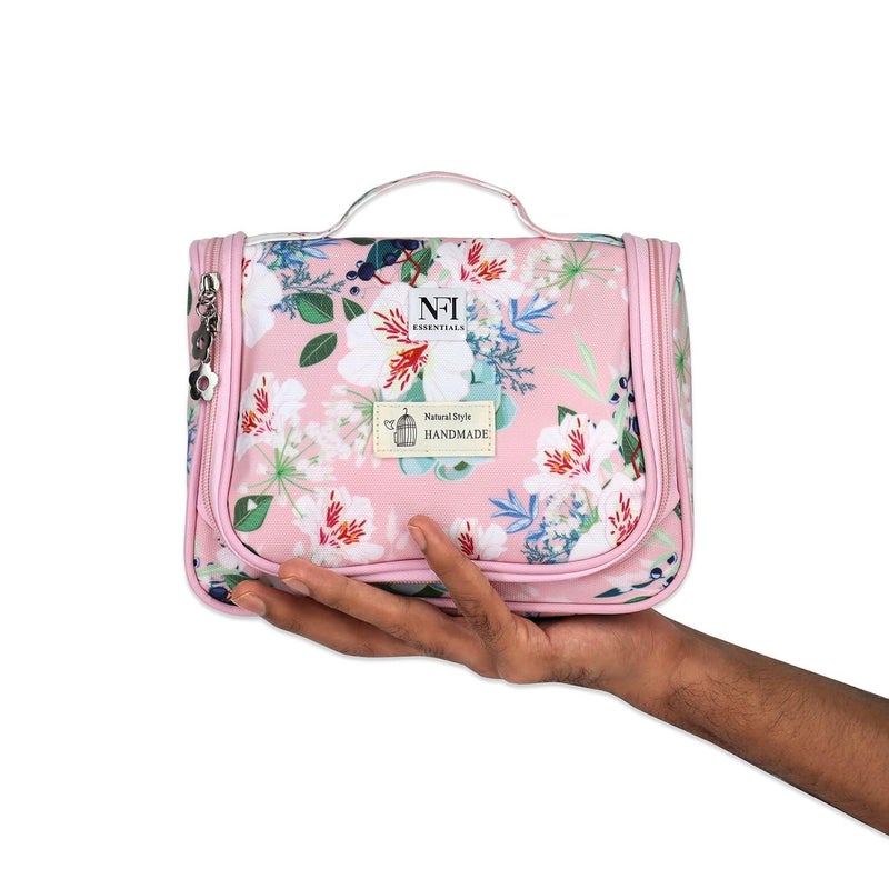 NFI essentials Multifunctional Cosmetic Bag with Hook for Travel Make up Organiser Storage Cosmetic Pouch Vanity Bag for Ladies - Image 5