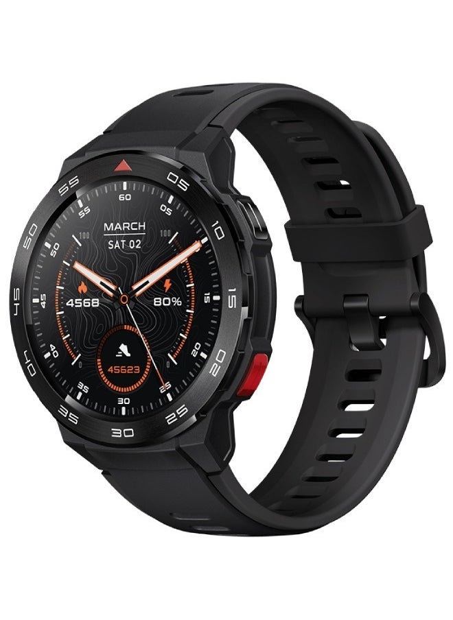 Mibro - Mibro Smart Watch GS Pro (Black) - 1.43" Amoled Display, Bluetooth Calling, 20 Day Battery Life, 5ATM Waterproof, GPS Positioning, 105 Sports Modes, Heart Rate Monitoring, Sporty Style Strap - Image 1