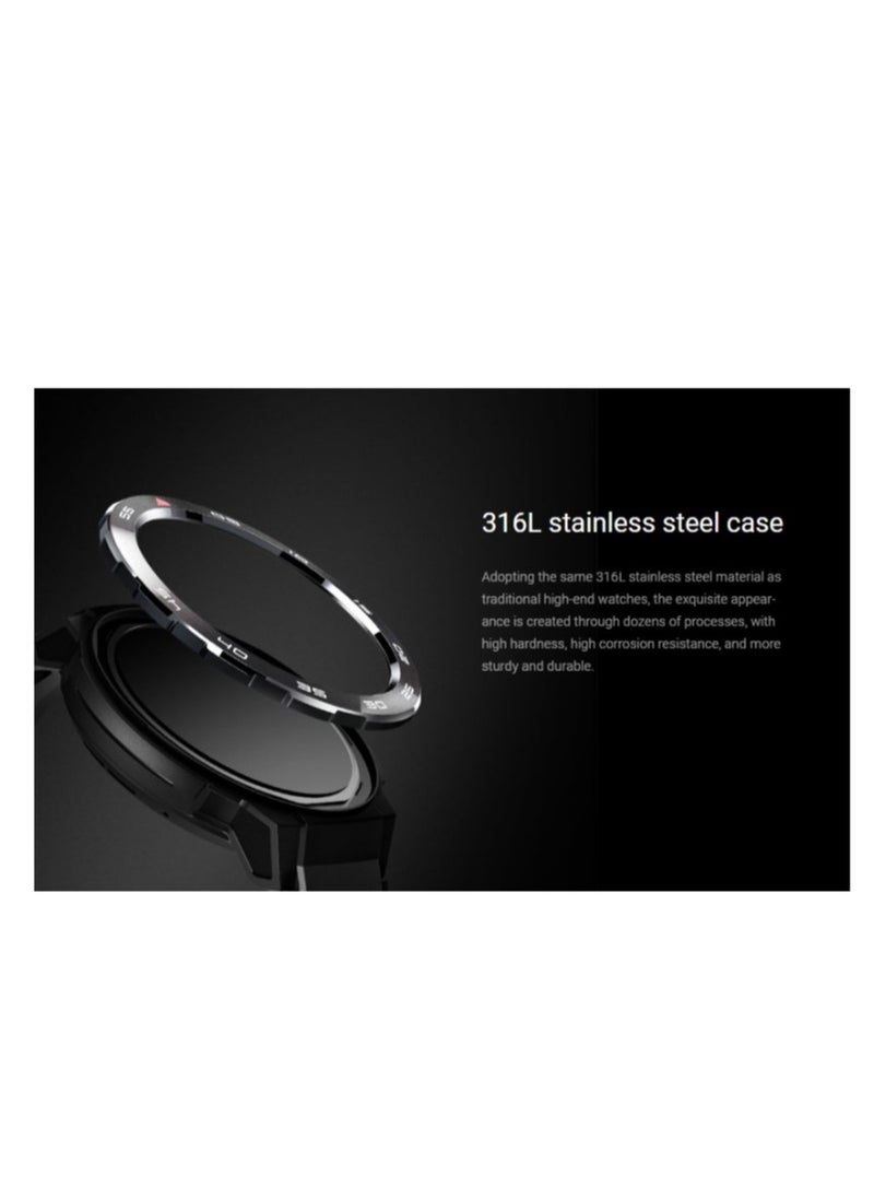 Mibro - Mibro Smart Watch GS Pro (Black) - 1.43" Amoled Display, Bluetooth Calling, 20 Day Battery Life, 5ATM Waterproof, GPS Positioning, 105 Sports Modes, Heart Rate Monitoring, Sporty Style Strap - Image 1