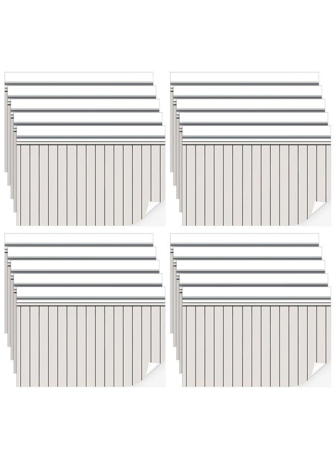 Flutesan 12 Pcs Miniature Dollhouse Wallpaper and Flooring Peel and Stick Mini DIY Self Adhesive Dollhouse Accessories 8.27 x 11.69 Inch (Wood Paneled Wall) - Image 1