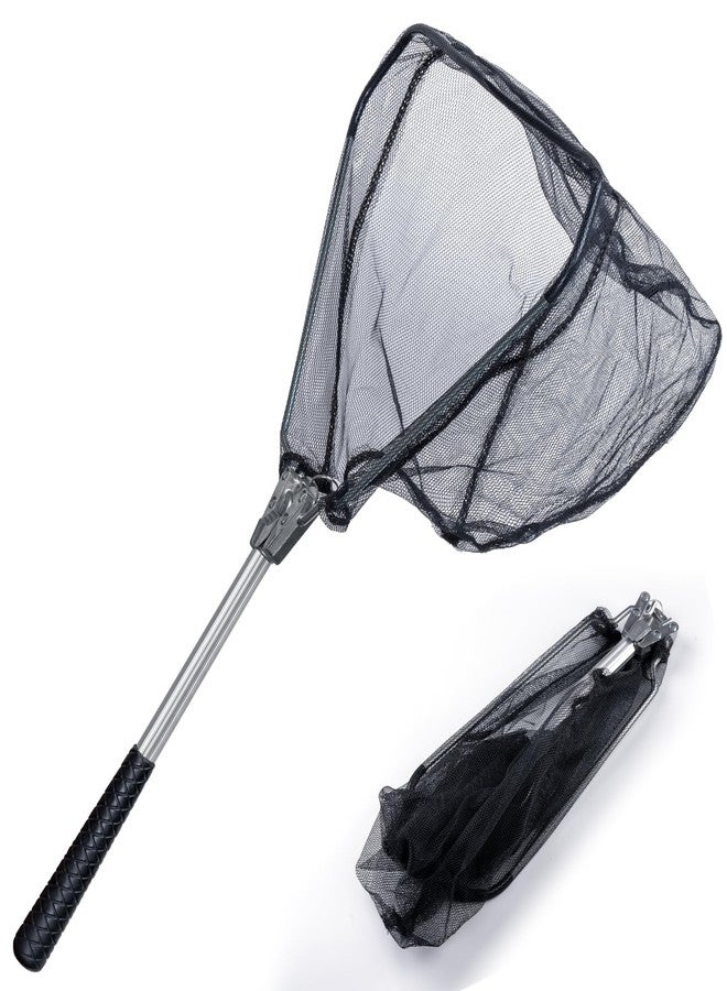 Neween Fishing Net, Foldable Collapsible Telescopic Fish Landing Net, Durable Nylon Material Mesh Landing Net for Easy Catching or Releasing for Trout 55cm - Image 1