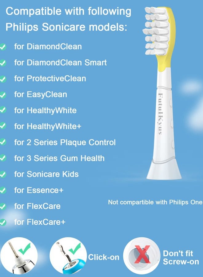 Futulkyus رؤوس فرشاة استبدال أطفال FutulkyUS لفرشاة الأسنان الكهربائية Philips Sonicare: رأس فرشاة ناعمة متوافقة مع 4100، رأس قياسي للأولاد والبنات فوق 7 سنوات، 6 قطع - Image 2