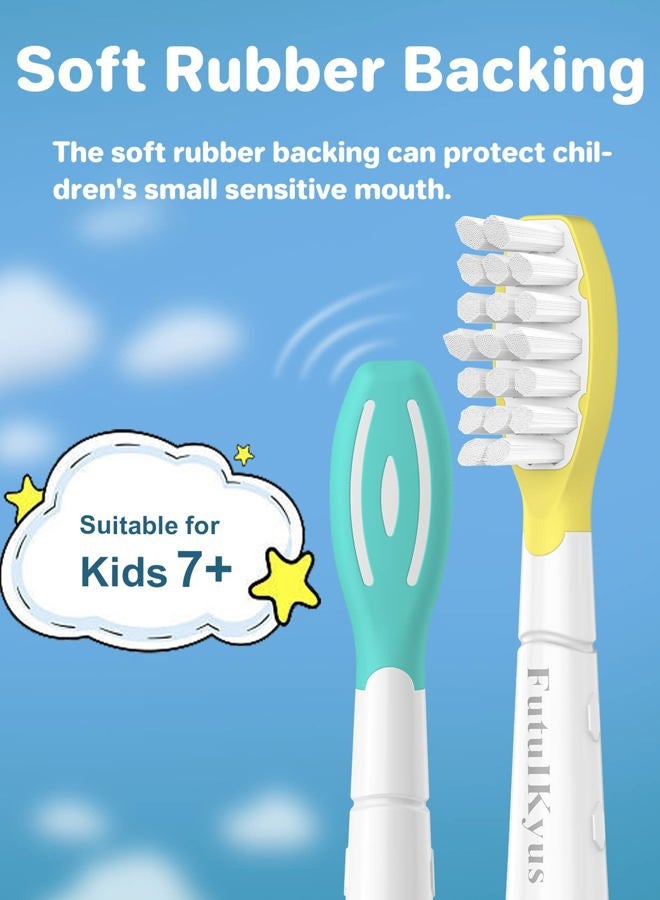 Futulkyus رؤوس فرشاة استبدال أطفال FutulkyUS لفرشاة الأسنان الكهربائية Philips Sonicare: رأس فرشاة ناعمة متوافقة مع 4100، رأس قياسي للأولاد والبنات فوق 7 سنوات، 6 قطع - Image 5