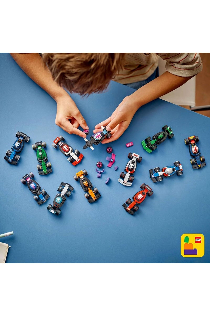 ليغو ليجو ميني فيجرز سيارات سباق فورمولا 1 القابلة للاقتناء – احصل على واحدة من 12 سيارة مصغّرة مع خوذات السائقين وعجلات متحركة – فرق الفورمولا 1 تشمل فيراري، مرسيدس، ماكلارين، ريد بُل – علبة مفاجأة – 71049 - Image 4