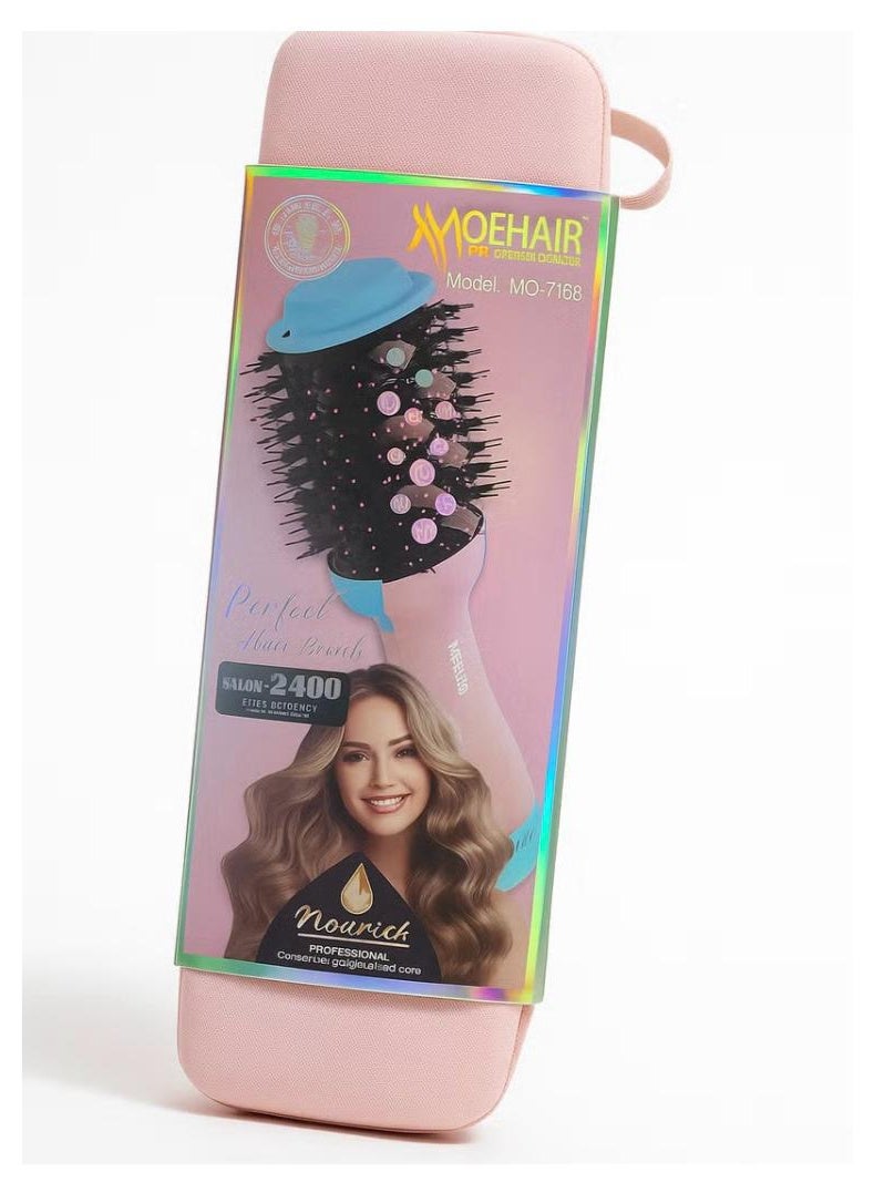 موهير فرشاة شعر دواره موهير لتصفيف الشعر + شنطة   2400 وات - Image 1