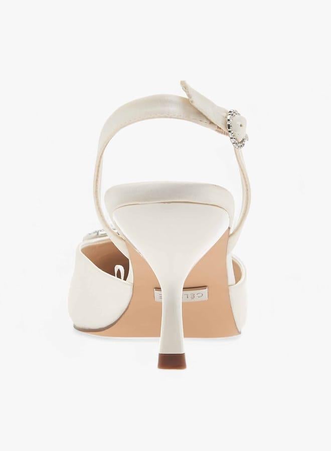 سيليست حذاء نسائي بكعب ستيليتو مزين بإبزيم وحزام خلفي - Image 5