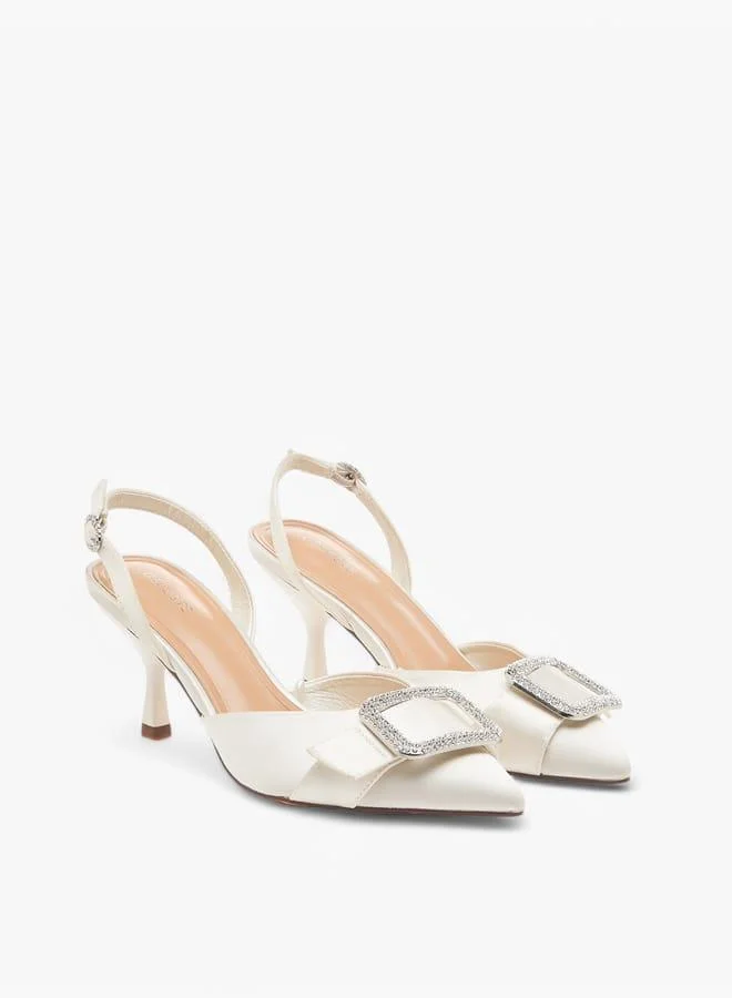 سيليست حذاء نسائي بكعب ستيليتو مزين بإبزيم وحزام خلفي