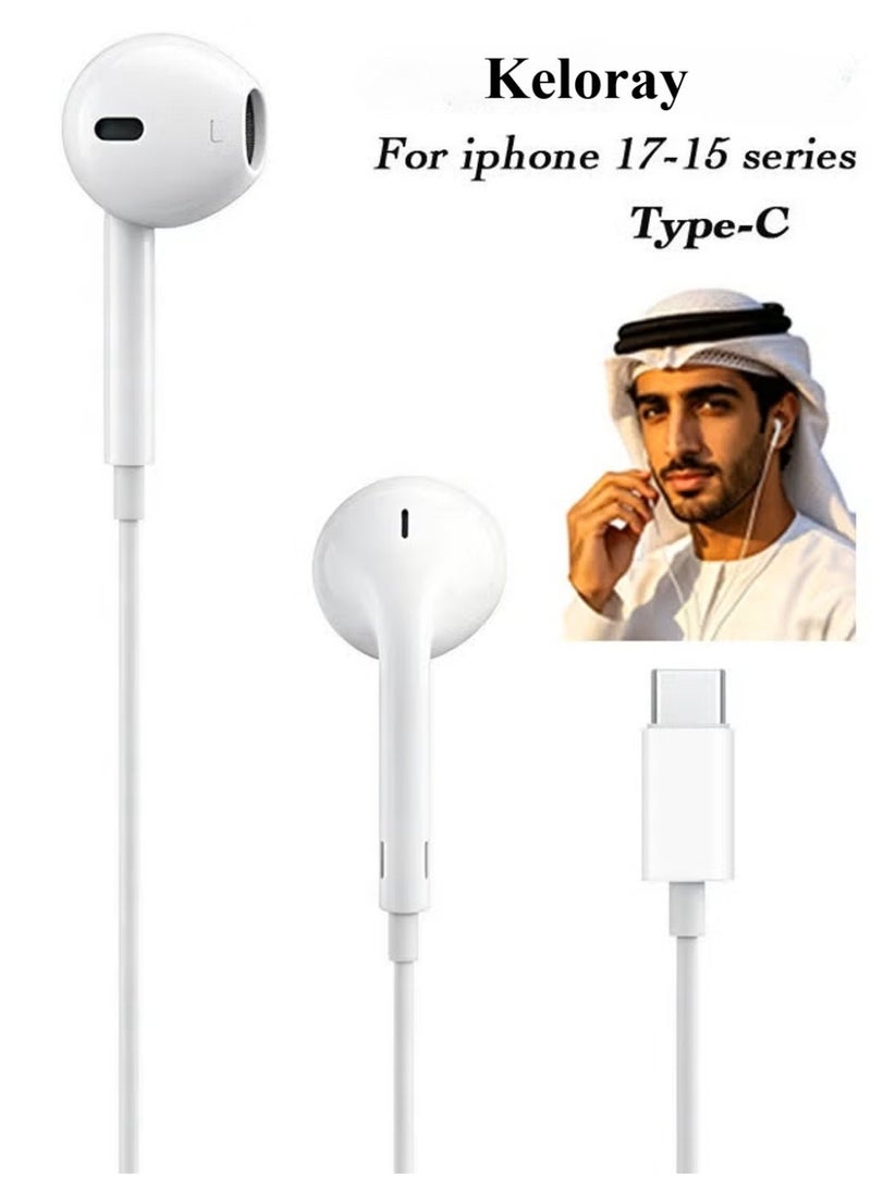 ملائكي  سماعات الأذن السلكية، متوافقة مع iPhone 15 Pro Max، iPhone 16 Pro Max، Samsung Galaxy S25 Series S24 Series، Huawei، Honor وأجهزة أخرى مزودة بمنفذ صوتي USB C. - Image 1