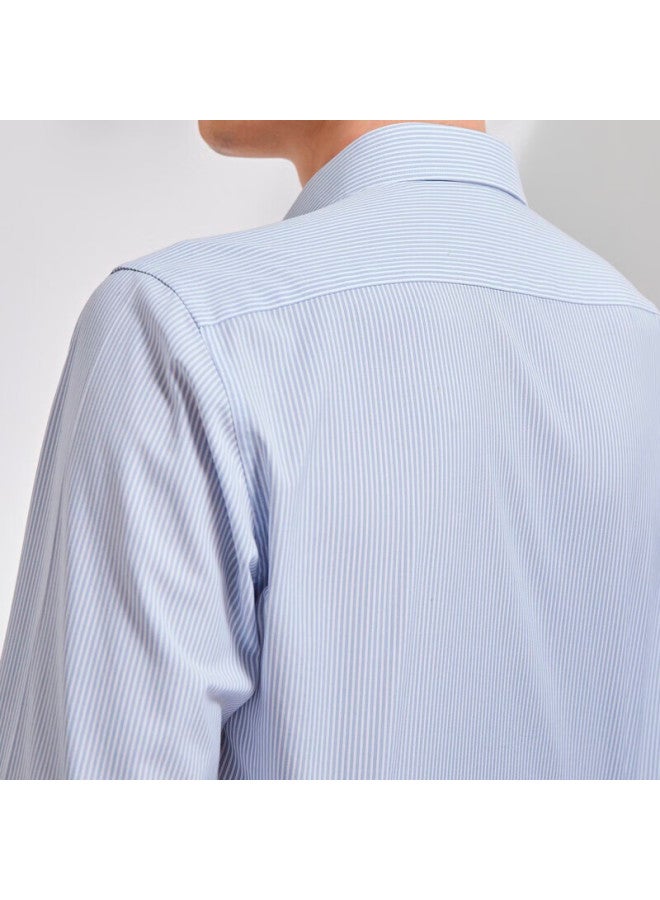 Youngor Striped 100s Dp Non-iron Cotton Stretch Long Sleeve Shirt Gray Blue 43 Spring Autumn New Arrival - Image 2