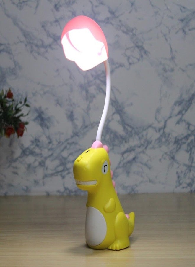 ARUNA DECOR Dinosaur Kids Table Lamp, Portable Table Light, Cute Foldable Reading Light Bedroom Children's Table Lamp for Study | Return Gifts| Night lamp [12 inch] (Yellow) - Image 5