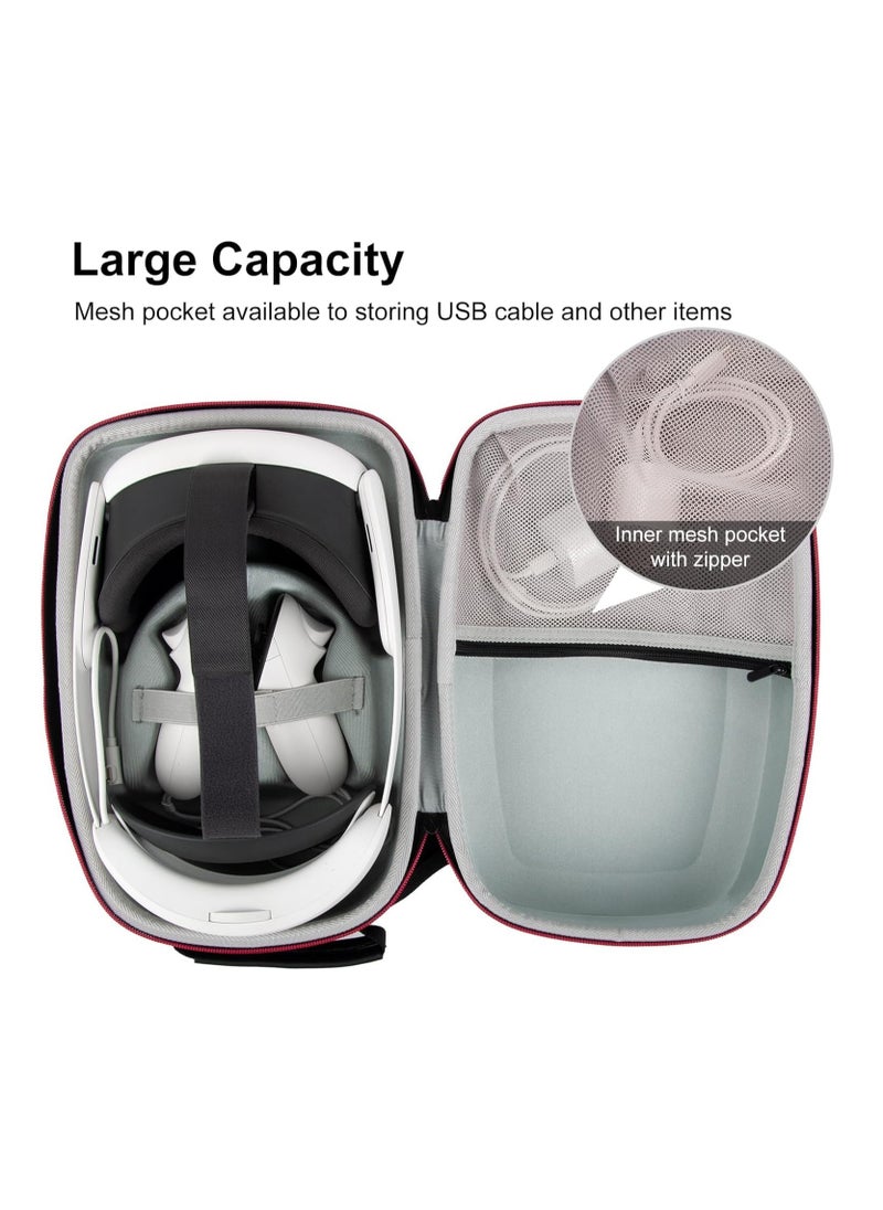 XICEN - Carrying Case for Meta Quest 3 VR Headset & Gaming Console, Portable Case with Shoulder Belt, Waterproof Shockproof Storage Bag with Mesh Pocket for Meta Quest 3 Accessories - Image 1