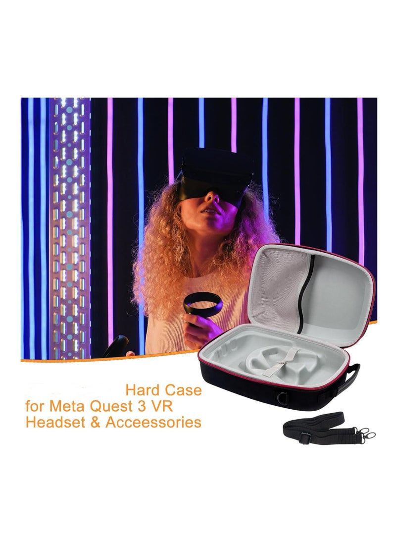 XICEN - Carrying Case for Meta Quest 3 VR Headset & Gaming Console, Portable Case with Shoulder Belt, Waterproof Shockproof Storage Bag with Mesh Pocket for Meta Quest 3 Accessories - Image 1