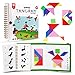 kizh Travel Tangram Puzzle Magnetic Puzzle Book Game Road Trip Game Jigsaw Shapes Dissection STEM Games with Solution IQ Educational Toy for Kid Adult Challenge Brain Teasers 368 Patterns2Pcs Tangrams - Image 2