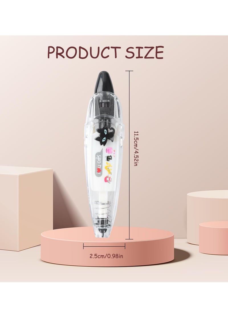 Excefore 6Pcs DIY Cute Animals Press Type Decorative Pen, Ally-Pocket Tape Pen, DIY Lace Decoration Tape Pen, Creative Cartoon Pattern Decorative Tape, Cute Scrapbooking Diary Decorative Correction Tapes - Image 3