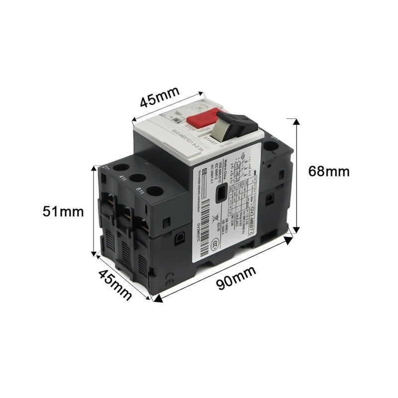 GV2ME04C 0.4 0.63A MPCB قاطع دائرة حراري مغناطيسي واقي 3P زر تشغيل بدء - Image 3