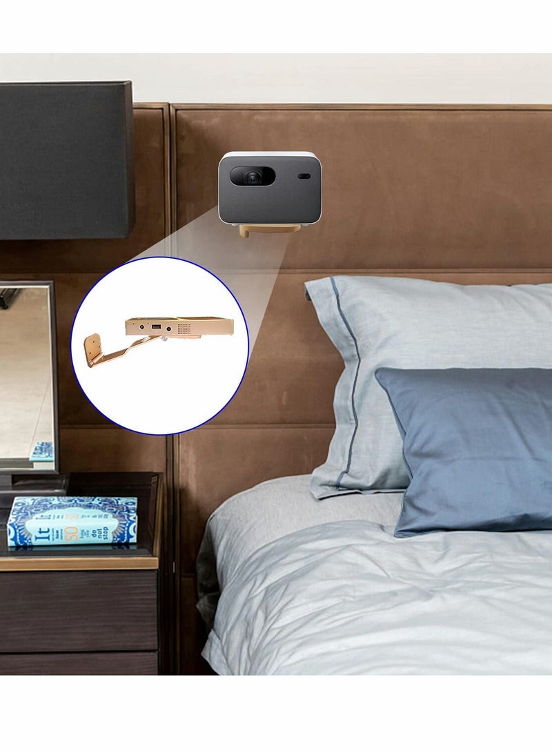 SYOSI Projector Mount, Mini Adjustable Projector Stand, Easy to Install and Remove, Portable Projector Ceiling Shelf, Compatible with All Mini projectors, Cameras, webcams with 1/4 Screw Head (Gold ) - Image 4